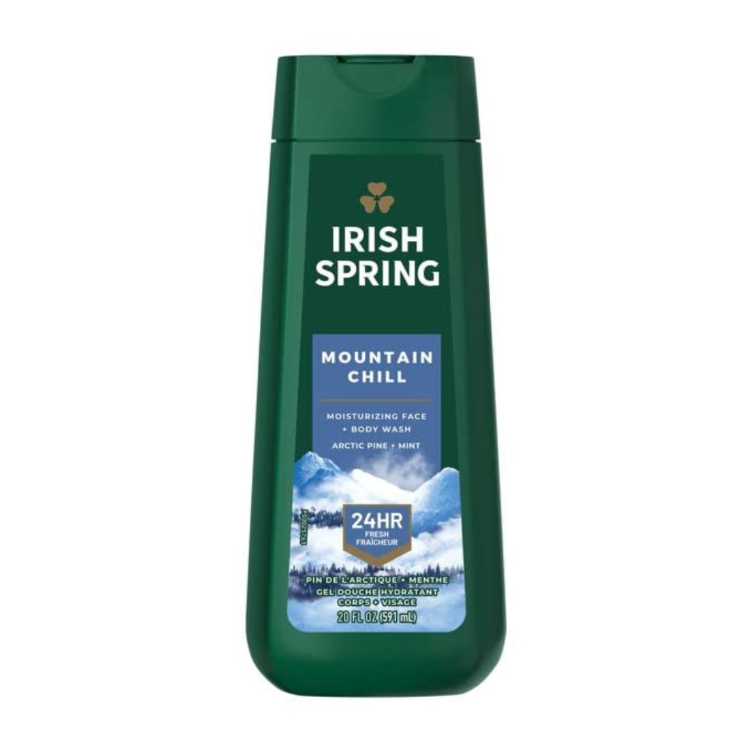 Irish Spring Mountain Chill Arctic Pine + Mint Moisturizing Face + Body Wash 591ml,035000994745,