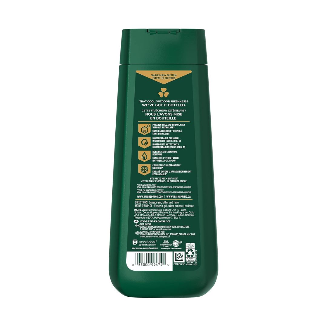 Irish Spring Mountain Chill Arctic Pine + Mint Moisturizing Face + Body Wash 591ml,035000994745,