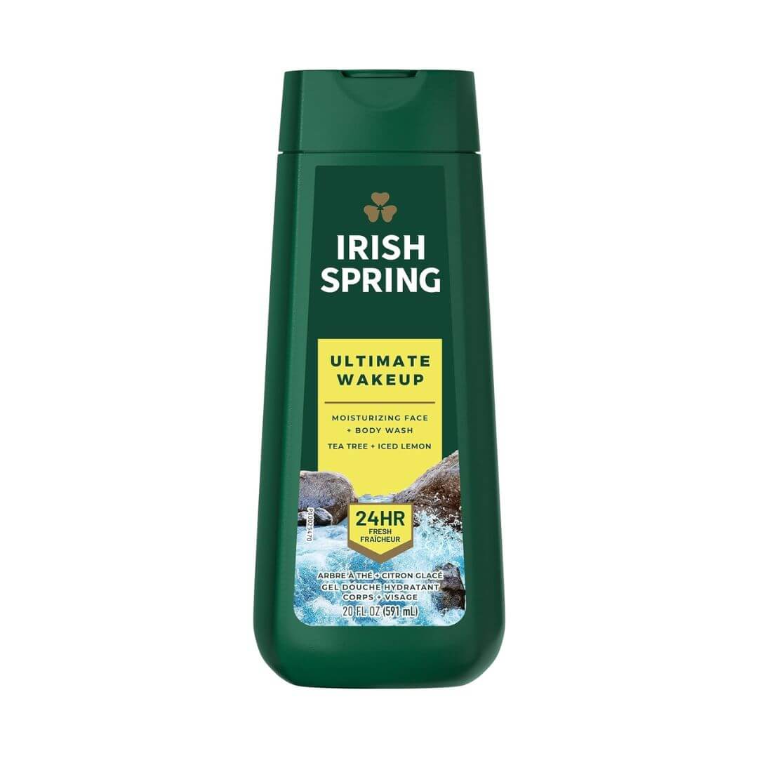 Irish Spring Ultimate Wakeup Tea Tree + Iced Lemon Moisturizing Face + Body Wash 591ml