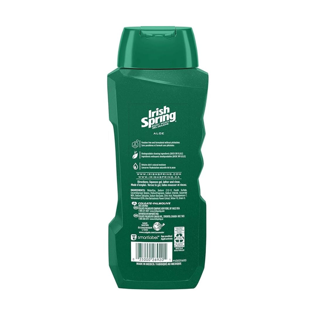 Irish Spring Aloe Moisturizing Face + Body Wash 532ml,035000269201,