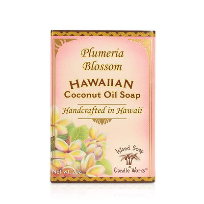 Island Soap and Candle Works Handmade Coconut Soap, Plumeria Scent, 2 oz Bar