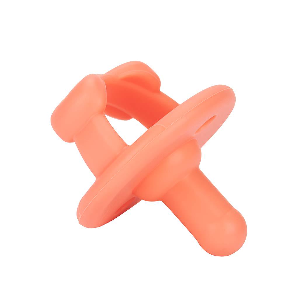 Itzy Ritzy Silicone Pacifiers For Newborn - Sweetie Soother Pacifiers Feature Collapsible Handle And Two Air Holes For Added Safety; For Ages Newborn And Up, Set Of 2 In Aquamarine And Peach,