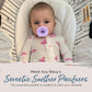 Itzy Ritzy Silicone Pacifiers For Newborn - Sweetie Soother Pacifiers Feature Collapsible Handle And Two Air Holes For Added Safety; For Ages Newborn And Up, Set Of 2 In Daffodil And Purple Diamond,