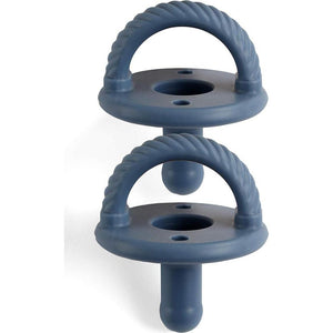 Itzy Ritzy Silicone Pacifiers For Newborn - Sweetie Soother Pacifiers Feature Collapsible Handle And Two Air Holes For Added Safety; For Ages Newborn And Up, Set Of 2 In Nautical Navy,