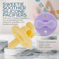 Itzy Ritzy Silicone Pacifiers For Newborn - Sweetie Soother Pacifiers Feature Collapsible Handle And Two Air Holes For Added Safety; For Ages Newborn And Up, Set Of 2 In Daffodil And Purple Diamond,