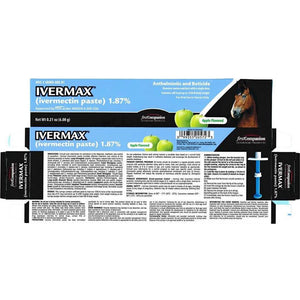 Ivermax Apple Flavor Ivermectin Equine Dewormer 2 Pack Horse Paste for Parasite Control