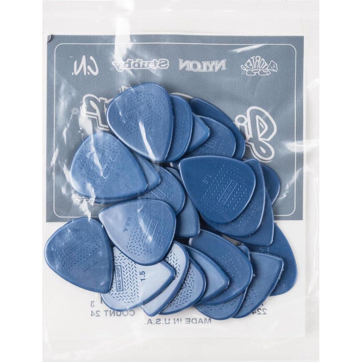 JIM DUNLOP Max-Grip Nylon Standard 1.5mm Guitar Picks-24 Pack (449F150),