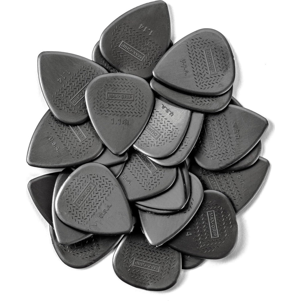 JIM DUNLOP Max-Grip Nylon Standard 1.14mm Guitar Picks-24 Pack (449F114),