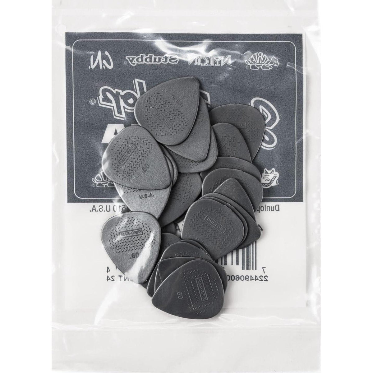 JIM DUNLOP Max-Grip Nylon Standard 0.60mm Guitar Picks-24 Pack (449F060),