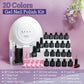 JODSONE JODSONE 20 Colors Gel Nail Polish Kit With U V Light Base Top Matte Coat High Shine Vibrant Nail Gel Equipped With Manicure Tools