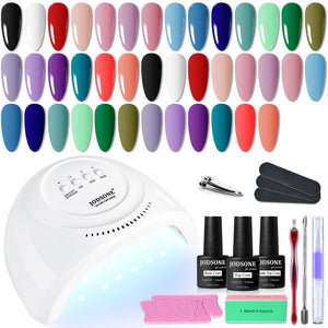 JODSONE JODSONE 20 Colors Gel Nail Polish Kit With U V Light Base Top Matte Coat High Shine Vibrant Nail Gel Equipped With Manicure Tools