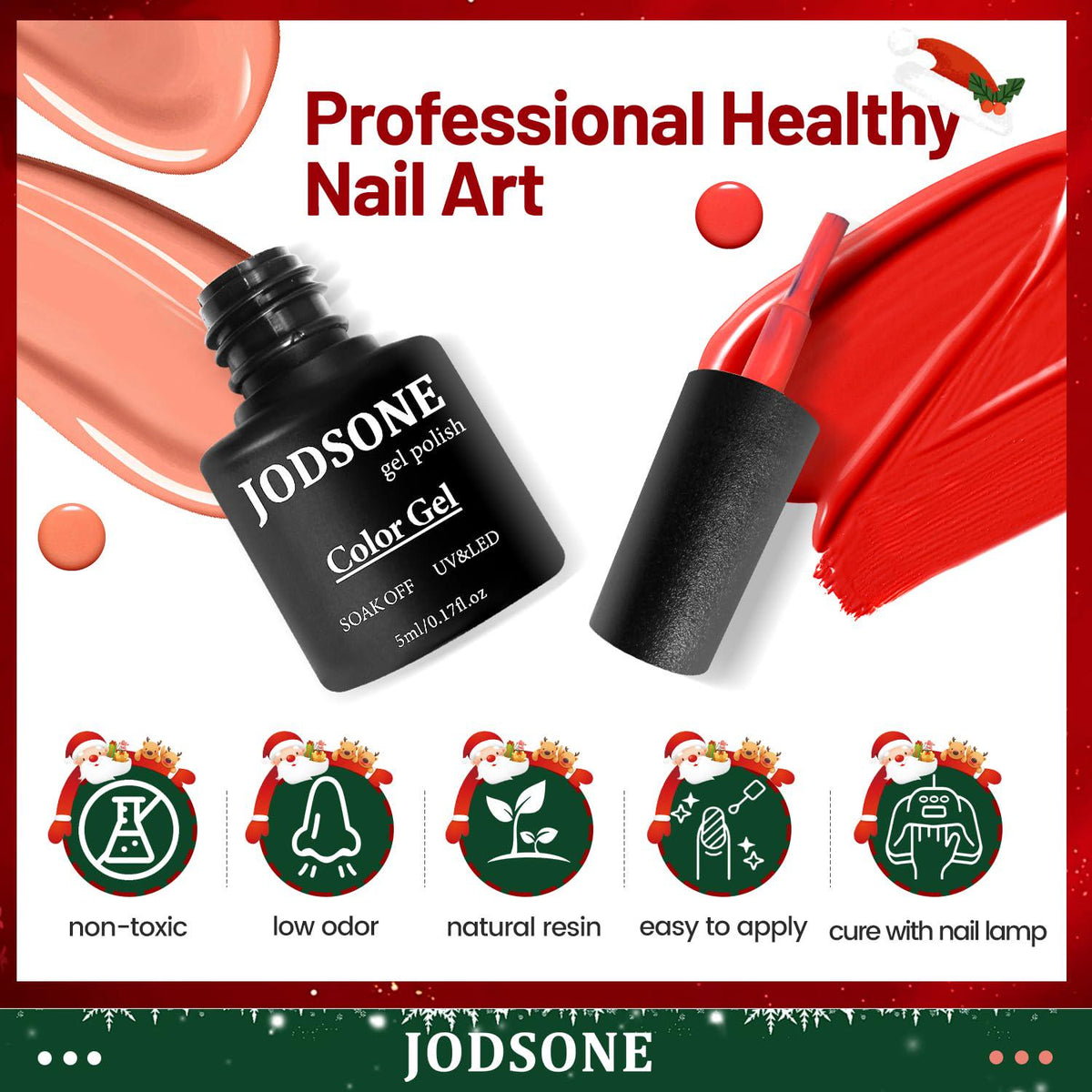 JODSONE JODSONE 23 PCS Gel Nail Polish Set With Base Glossy And Matte Top Coat Multicolored Gel Nail Long Lasting Suitable For All Seasons