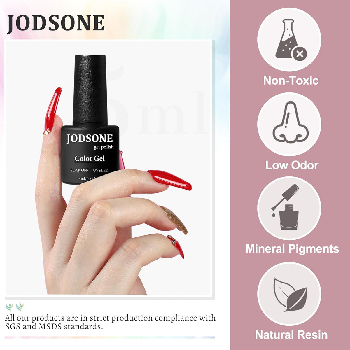 JODSONE JODSONE 36 PCS Gel Nail Polish Set-32 Colors Gel Polish Kit Base Coat Glossy Matte And Glitter Top Coat Nail Polish Set Green Blue Red Pink Collection Gifts For Women