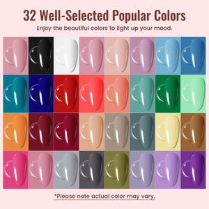 JODSONE JODSONE Gel Nail Polish Kit With U V Light 32 Colors Gel Polish Nail + 4 Functional Adhesive Bottles Kit Soak Off Gel Nail Set Manicure Tools Gifts For Women