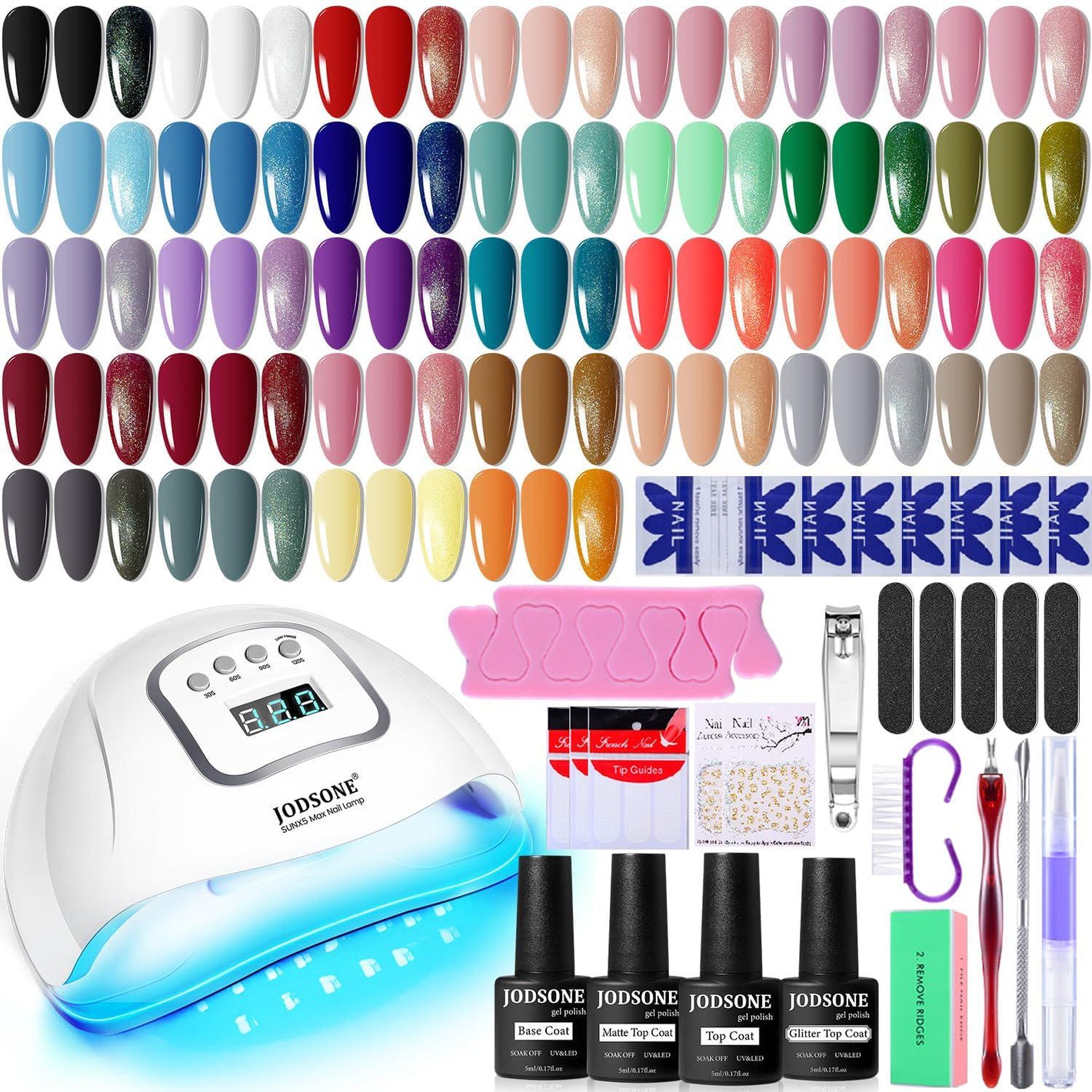 JODSONE JODSONE Gel Nail Polish Kit With U V Light 32 Colors Gel Polish Nail + 4 Functional Adhesive Bottles Kit Soak Off Gel Nail Set Manicure Tools Gifts For Women