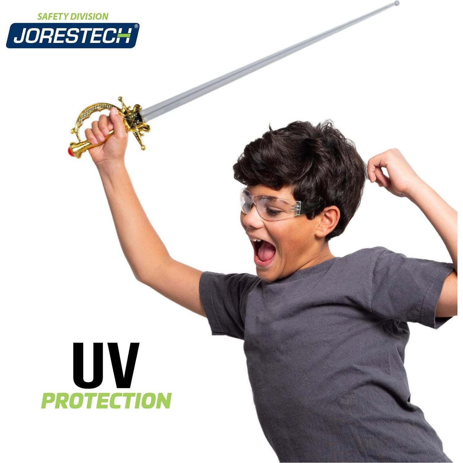 JORESTECH Kids Safety Glasses UV Protection Anti Scratch Clear Frameless Glasses, Meets ANSI Z87+ Standards, Eye Protection Activewear (LS-375-CL),