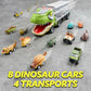 Joyin dinosaur transport truck toy 13 in 1 with 12 pull back cars for kids ages 3 to 5 birthday gift for boys