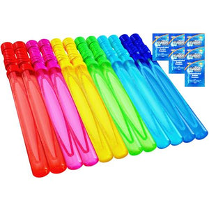 Joyin Big Bubble Wands Set of 6 with Refill 14.6 Inch Summer Toy for Kids Outdoor Party Favor