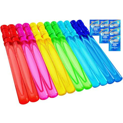 Joyin Big Bubble Wands Set of 6 with Refill 14.6 Inch Summer Toy for Kids Outdoor Party Favor