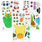 Joyin Make-a-Face Animal Stickers for Kids 9x6 Inches Safari Sea Fantasy 36 Sheets