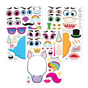 Joyin Make-a-Face Animal Stickers for Kids 9x6 Inches Safari Sea Fantasy 36 Sheets