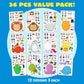 Joyin Make-a-Face Animal Stickers for Kids 9x6 Inches Safari Sea Fantasy 36 Sheets