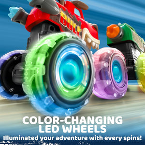 Joyin 3-Pack Monster Truck Light-Up Cars, Motion Activated Toddler Toy Gift for Boys & Girls