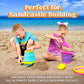 JOYIN Foldable Beach Bucket Set with Mesh Bag & Shovels, 3-Pack Toy Pails for Toddlers & Travel