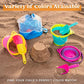 JOYIN Foldable Beach Bucket Set with Mesh Bag & Shovels, 3-Pack Toy Pails for Toddlers & Travel