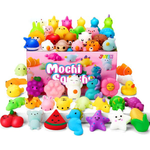 Joyin Mochi Squishy Toys Set 25 Mini Squishies Kawaii Fidgets for Kids Party Favors Stress Relief Gifts