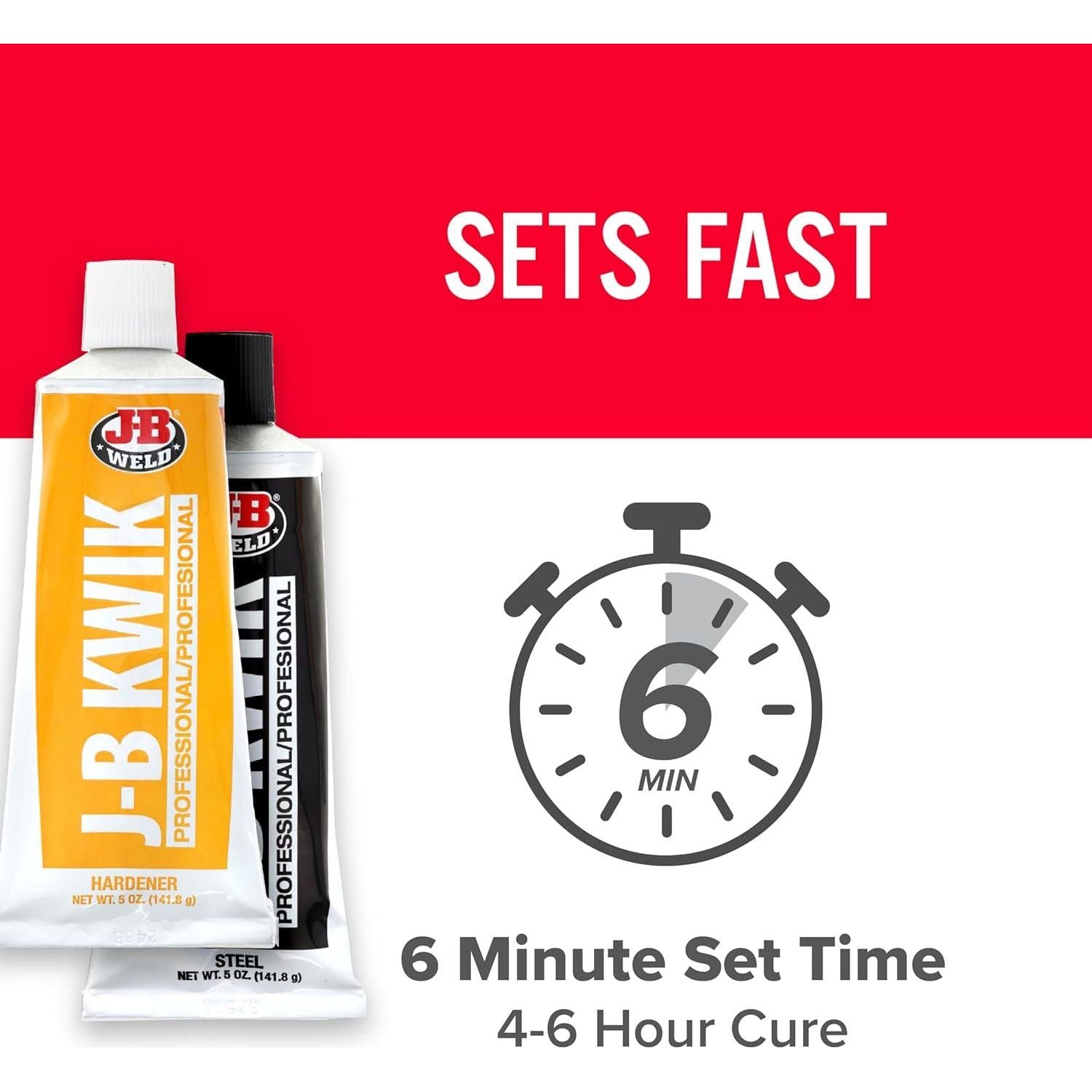 J-B Weld 8271 KwikWeld Professional Size Steel Reinforced Epoxy Twin Pack - 10 Oz.,043425700025