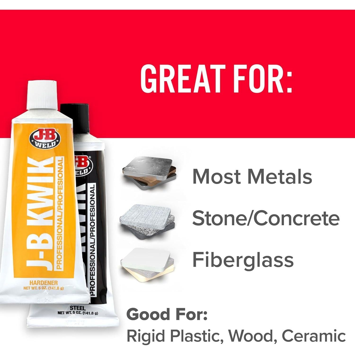J-B Weld 8271 KwikWeld Professional Size Steel Reinforced Epoxy Twin Pack - 10 Oz.,043425700025
