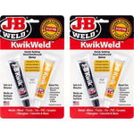J-B Weld KwikWeld, 6 Minute Set Epoxy, Steel Reinforced Epoxy, High Strength - 2 Pack, Dark Grey (8276-2),043425990471