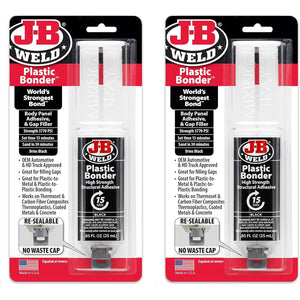 J-B Weld Plastic Bonder Black 25ml Syringe - 2 Pack (50139-2), 25 Ml - 2 Pack,043425990501