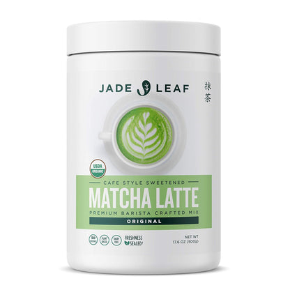 Jade Leaf Matcha Jade Leaf Matcha Organic Cafe Style Sweetened Matcha Latte Green Tea Powder, Premium Barista Crafted Mix - Authentically Japanese (1.1 Pound Tin)
