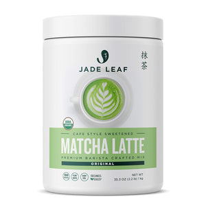 Jade Leaf Matcha Organic Cafe Style Sweetened Matcha Latte Green Tea Powder, 22 lb Tin, Premium Barista Mix