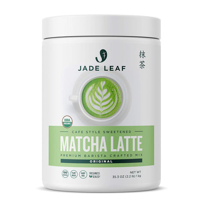 Jade Leaf Matcha Organic Cafe Style Sweetened Matcha Latte Green Tea Powder, 22 lb Tin, Premium Barista Mix