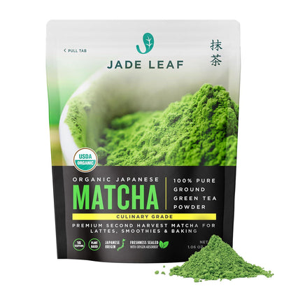 Jade Leaf Organic Matcha Green Tea Powder, Culinary Grade, Premium Second Harvest, 106 oz, Authentic Japanese Origin