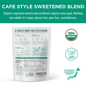 Jade Leaf Organic Matcha Cafe Style Sweetened Matcha Latte, Premium Barista-Crafted Mix, Original, 53oz Pouch