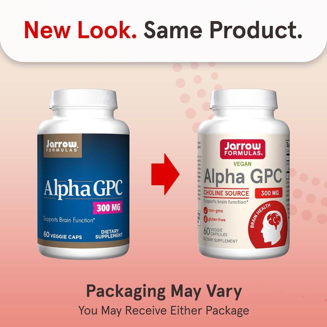 Jarrow Formulas Alpha GPC Choline Source 300mg 60 Veg Capsules,790011560029