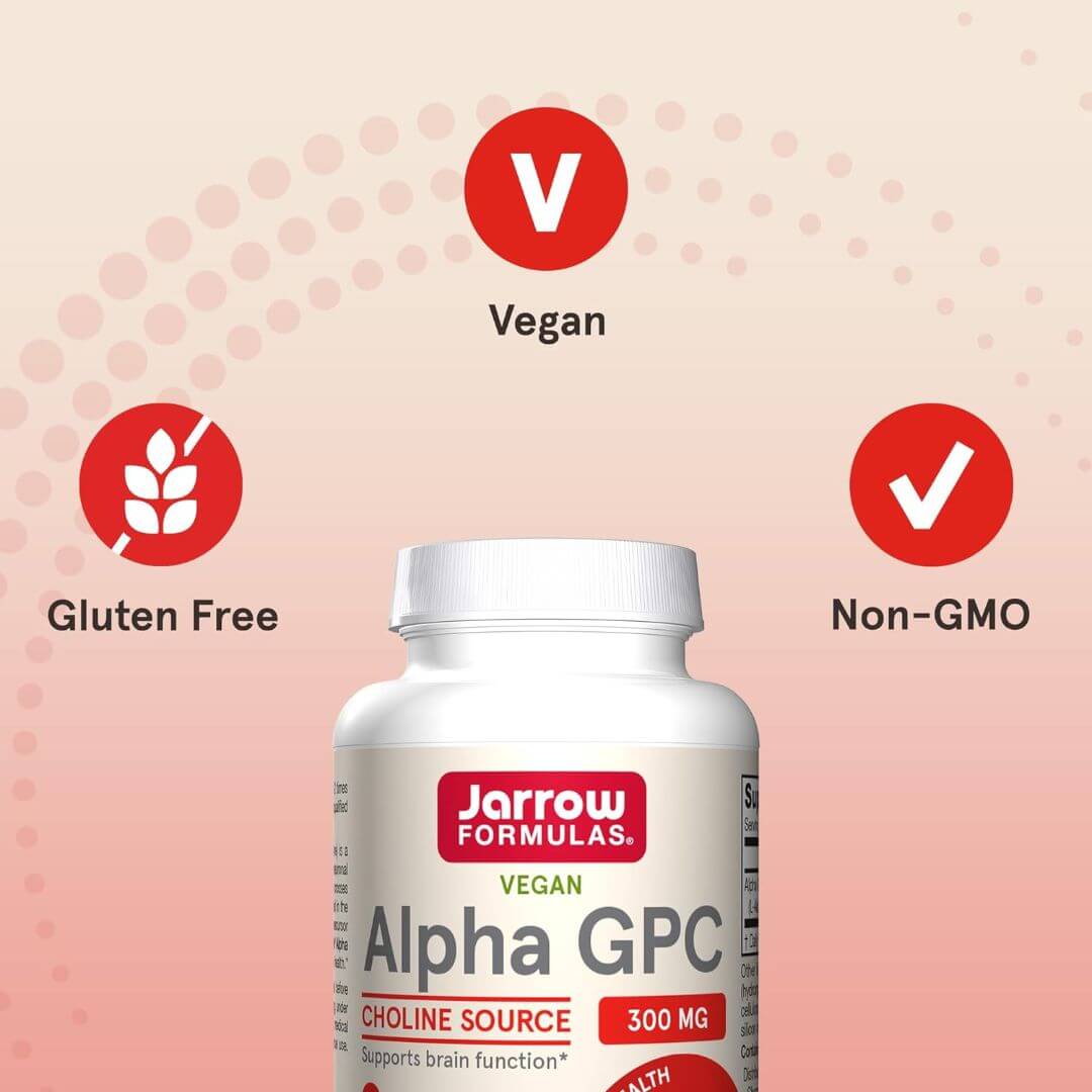Jarrow Formulas Alpha GPC Choline Source 300mg 60 Veg Capsules,790011560029