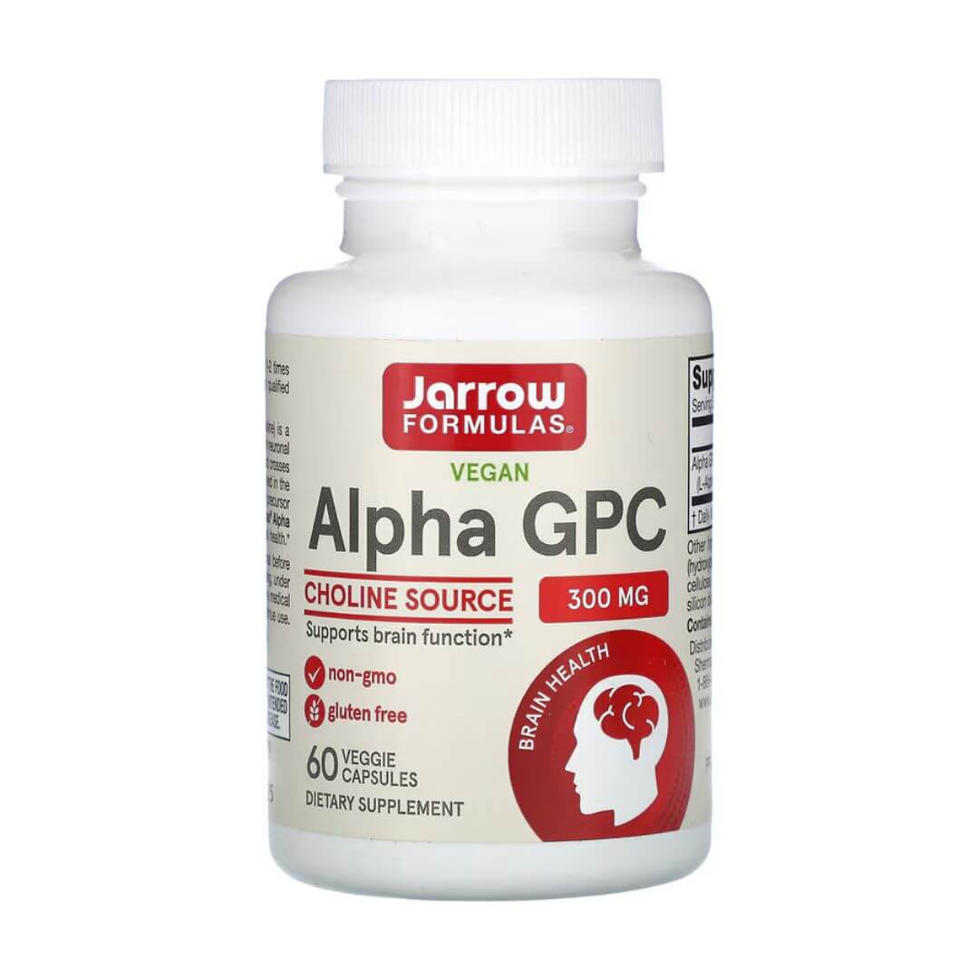 Jarrow Formulas Alpha GPC Choline Source 300mg 60 Veg Capsules