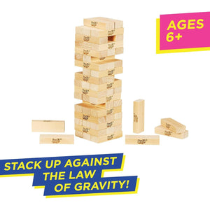 Jenga Classic Wood Block Game with 54 Genuine Hardwood Blocks Stacking Tower Game for Ages 6 and Up 1 or More Players Family and Party Fun