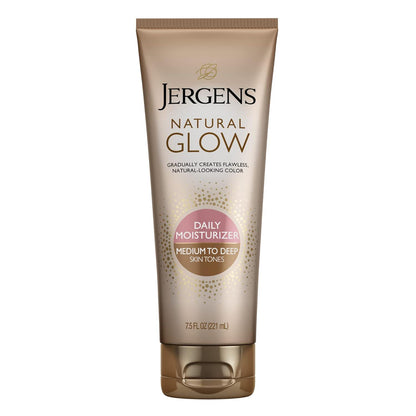 Jergens Jergens Natural Glow Self Tanner Body Lotion, Sunless Tanning, Medium To Deep Skin Tone, Daily Moisturizer With Coconut Oil, Vitamin E And Antioxidants, 7.5 Oz