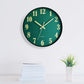 JoFomp Glow In The Dark Clock, 12 Inch Modern Silent Non Ticking Wall Clocks Battery Operated, Night Light Wall Clock For Living Room Decor, Wall Clock Decorative For Kitchen Bedroom (Green),