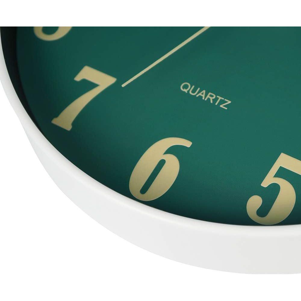 JoFomp Glow In The Dark Clock, 12 Inch Modern Silent Non Ticking Wall Clocks Battery Operated, Night Light Wall Clock For Living Room Decor, Wall Clock Decorative For Kitchen Bedroom (Green),