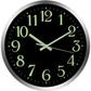JoFomp Modern Glow In The Dark Wall Clock, 12 Inch Non-Ticking Silent Movement Night Light Clock, Aluminum Frame Luminous Numbers And Hands, Decorative For Home Living Room Office (Black),
