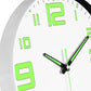JoFomp Modern Night Light Wall Clock, 12 Inch Silent Non-Ticking Clock With Glow In The Dark Function, Battery Operate Lighted Wall Clock For Living Room Kitchen Bedroom Decor (White),