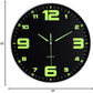 JoFomp Modern Night Light Wall Clock, 12 Inch Silent Non-Ticking Clock With Glow In The Dark Function, Battery Operate Lighted Wall Clock For Living Room Kitchen Bedroom Decor (Black),