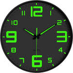 JoFomp Modern Night Light Wall Clock, 12 Inch Silent Non-Ticking Clock With Glow In The Dark Function, Battery Operate Lighted Wall Clock For Living Room Kitchen Bedroom Decor (White),